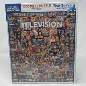 WHITE MOUNTAIN: Puzzle “Television History” 1000 Piece; Jigsaw. NEW/Sealed